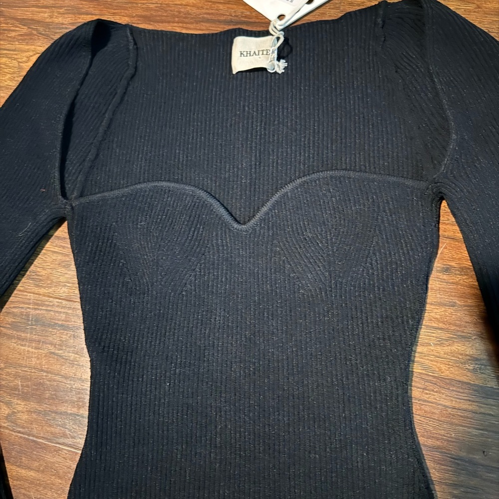 KHAITE Black Maddy Long Bustier Top